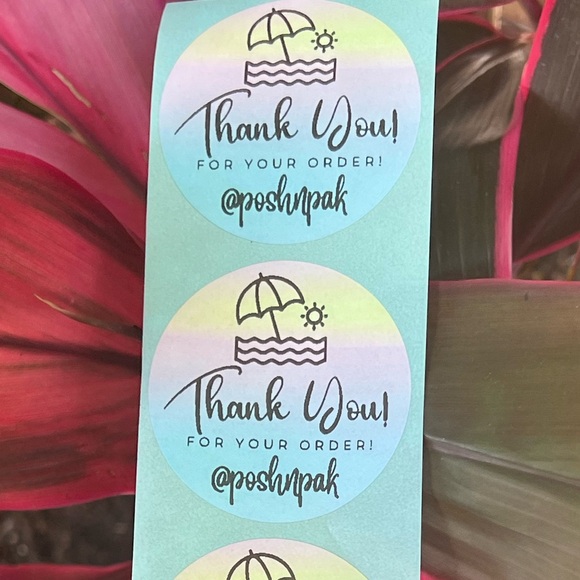 BEACH VIBES 🏖️50 CUSTOM THANK YOU STICKERS with your Closet name - Picture 1 of 4